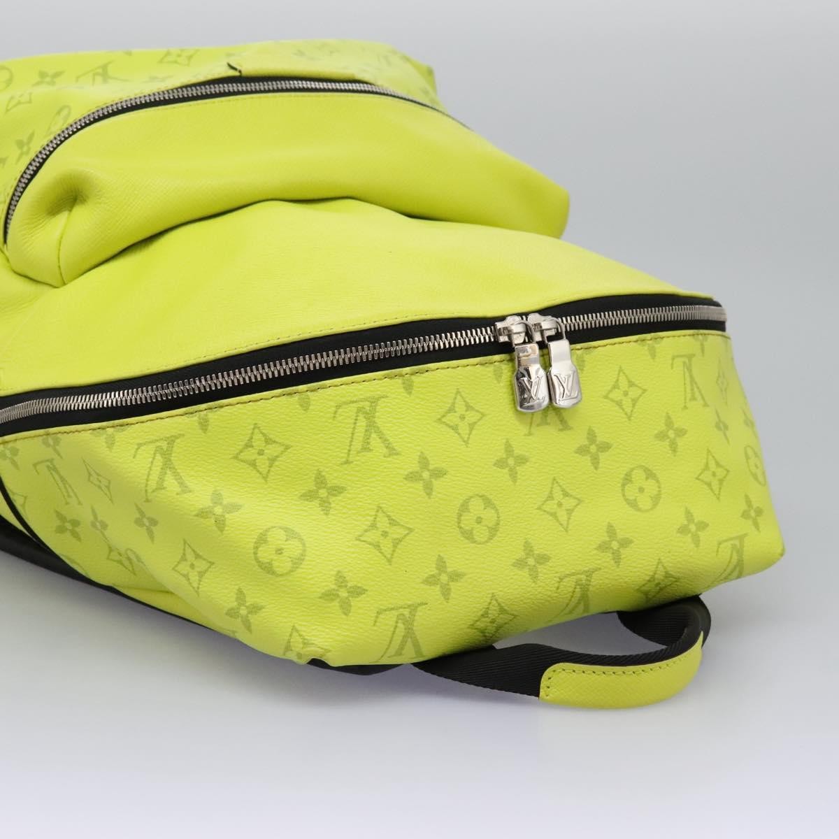 Louis Vuitton Discovery Backpack Monogram Taigarama, Yellow, Leather, Backpack
