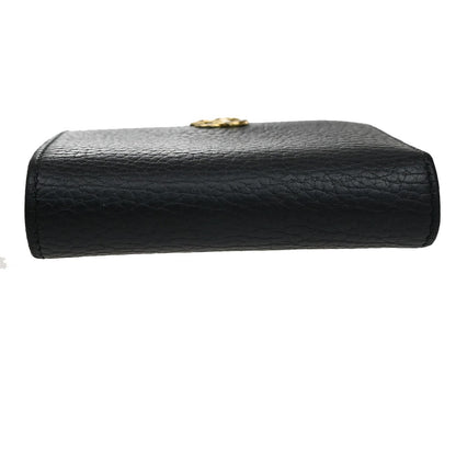 Gucci GG Marmont Flap Card Case Leather, BLACK, LEATHER, Wallets