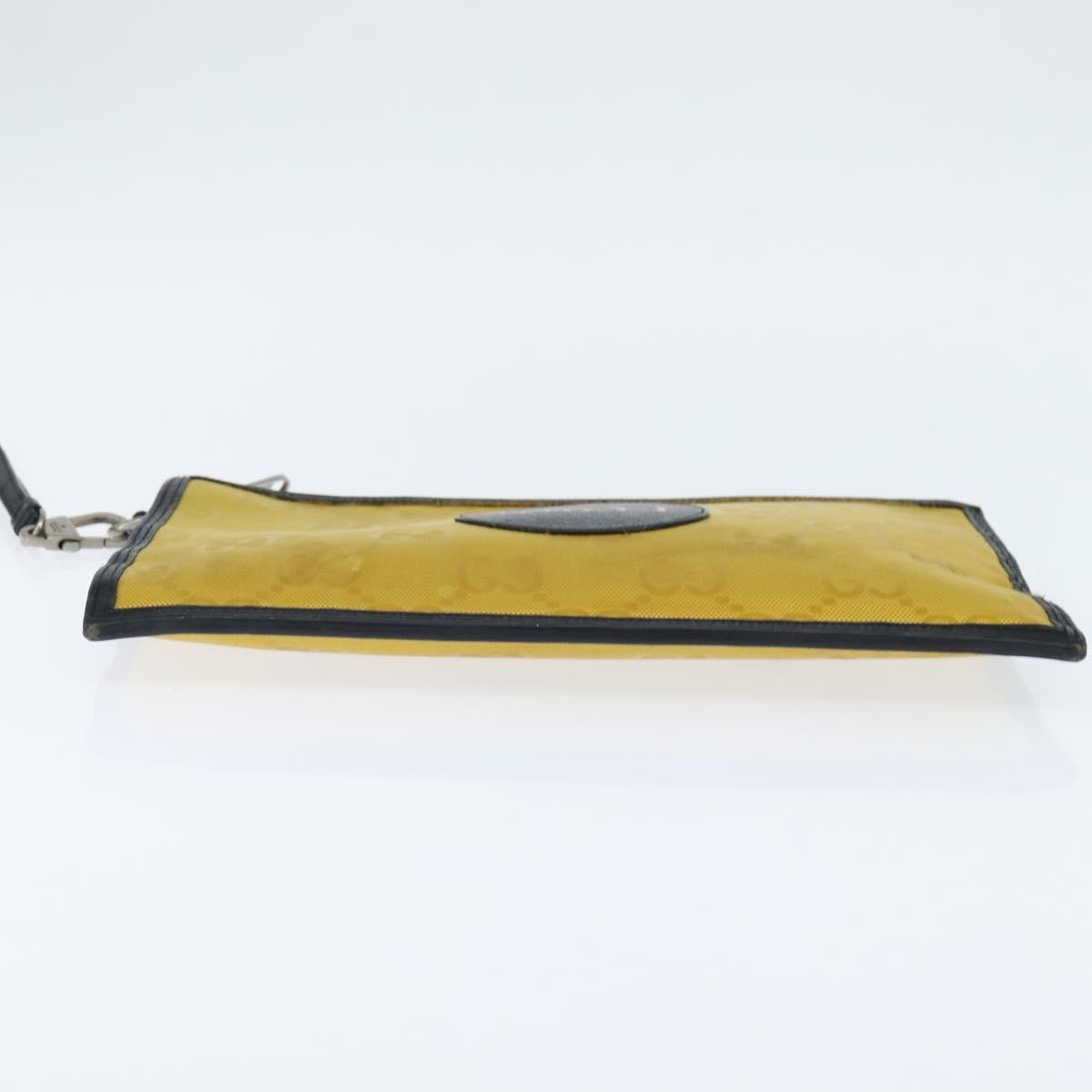 Gucci Off The Grid Zip Pouch GG Econyl, YELLOW, CANVAS, Clutche & pouche