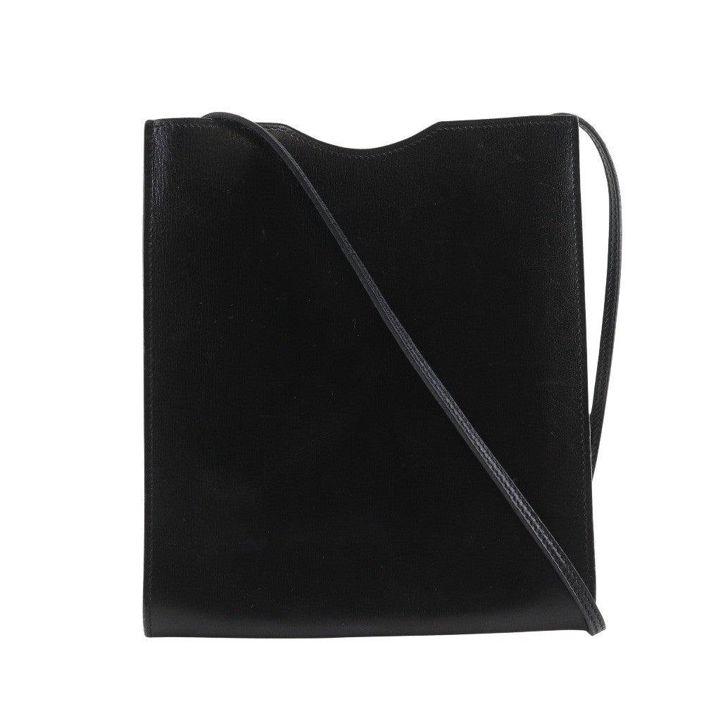Hermes Onimaitou Handbag Leather, BLACK, LEATHER, Shoulder bag