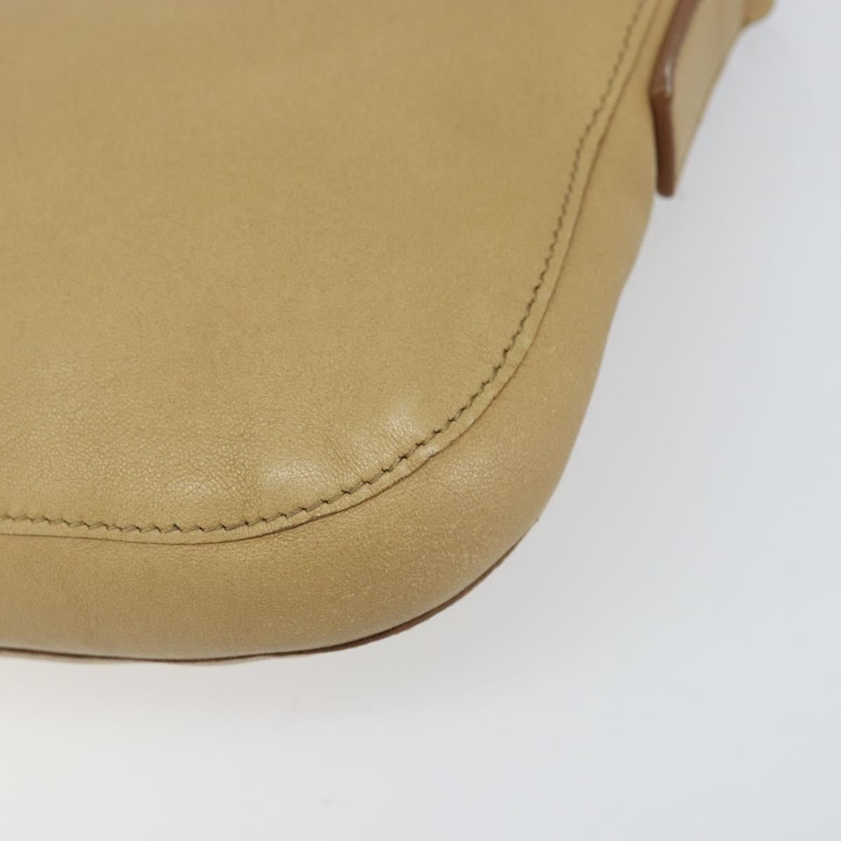 Celine Vintage Shoulder Bag Leather, BEIGE, LEATHER, Shoulder bag