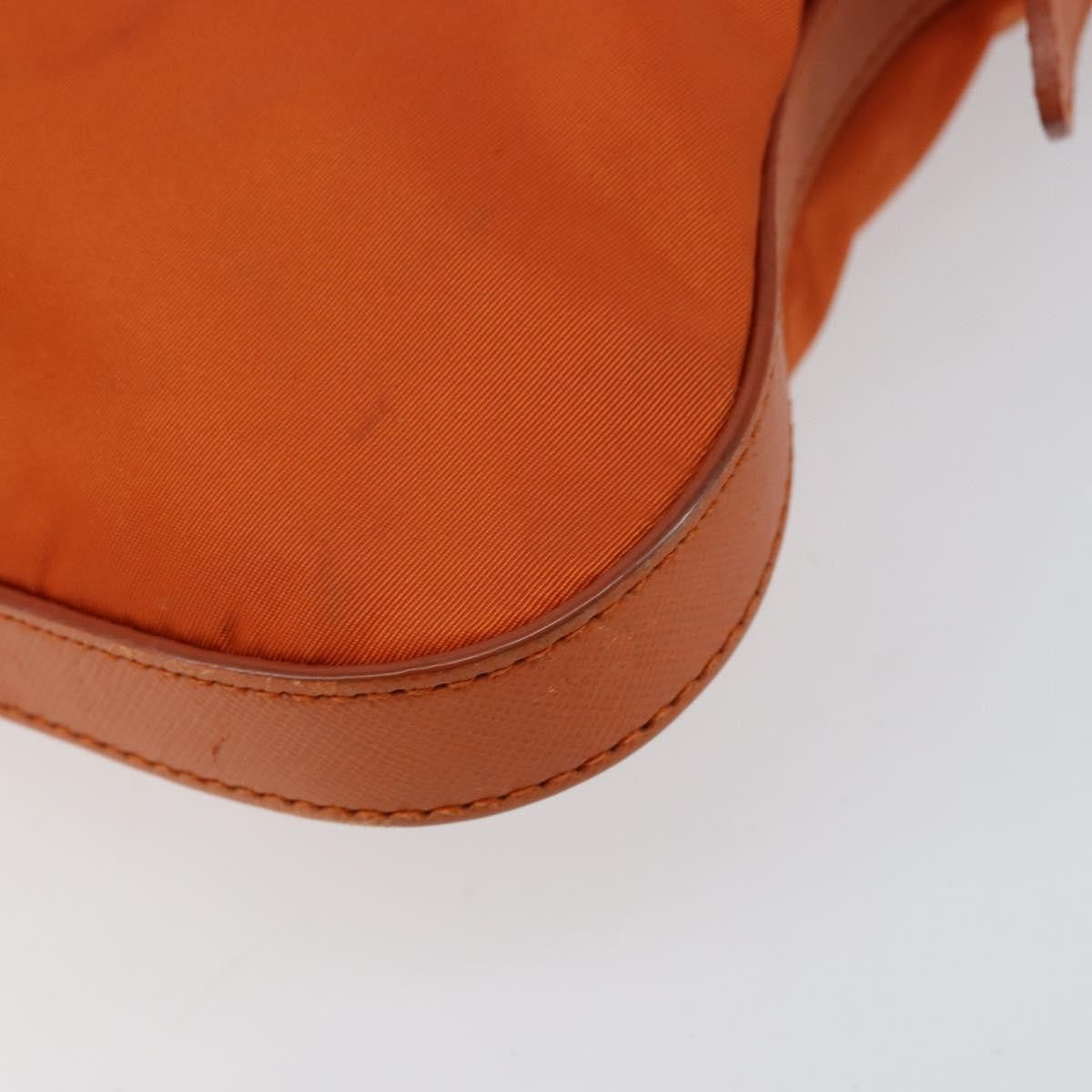 Prada Flat Messenger Tessuto with Leather, Orange, Nylon, Shoulder Bag