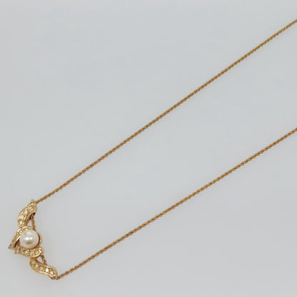 Christian Dior Collar Necklace Metal with Faux Pearls, GOLD, METAL, Necklace