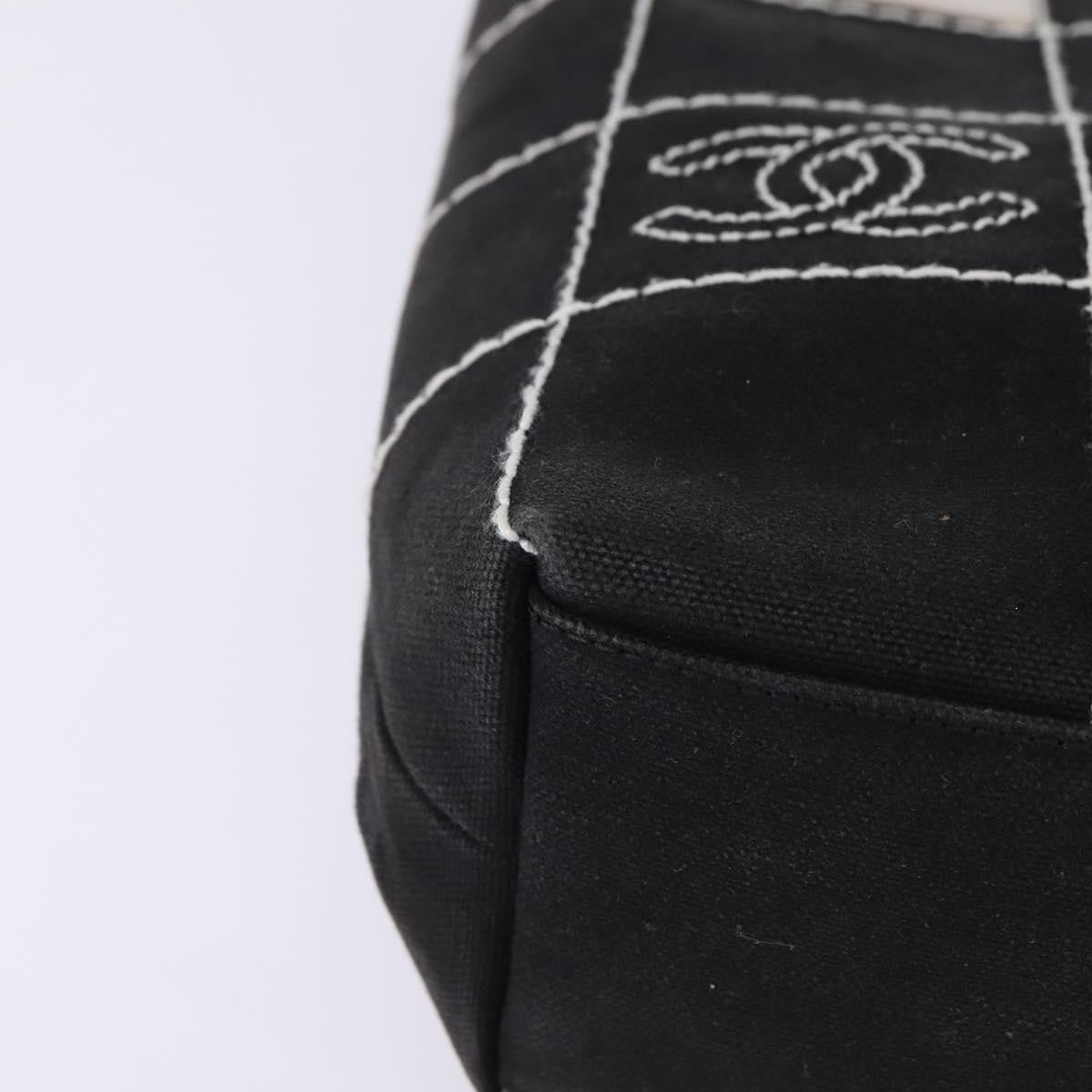 Chanel Chocolate Bar CC Logo Tote Canvas, BLACK, CANVAS, Tote bag