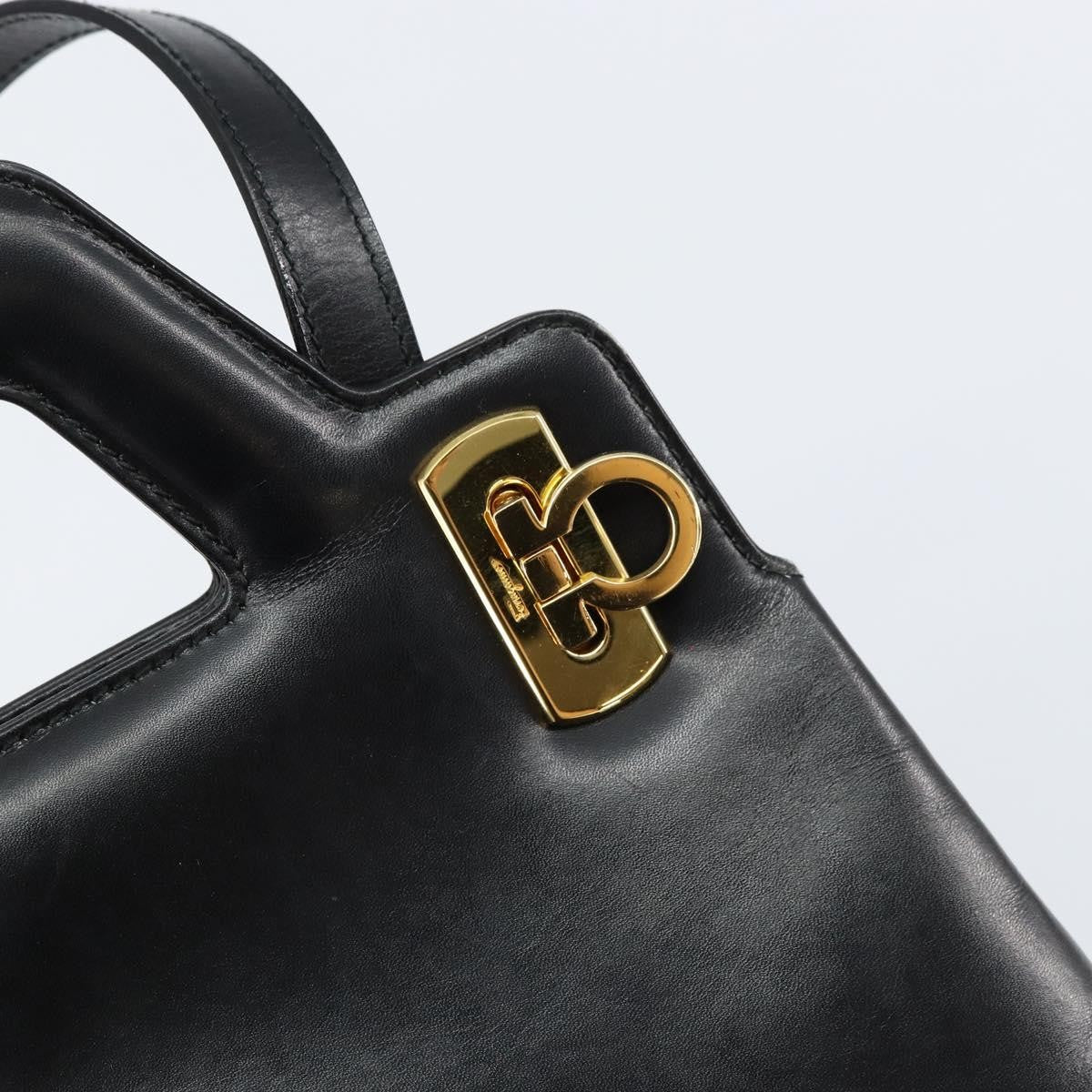 Salvatore Ferragamo Wanda Handbag Leather, BLACK, LEATHER, Handbag