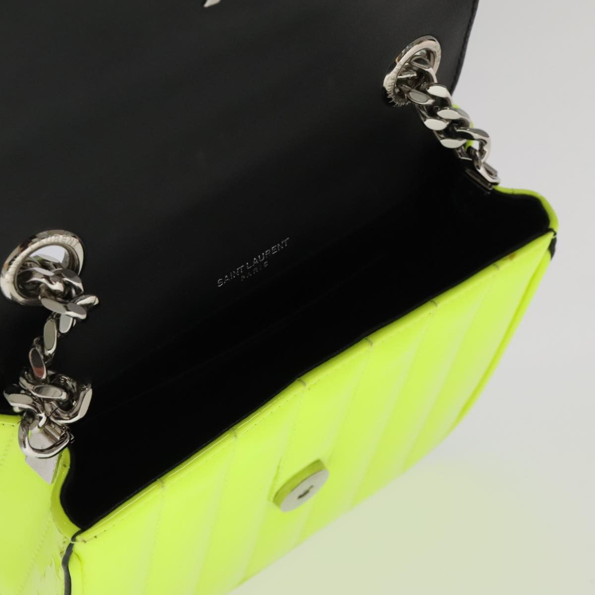 Saint Laurent Vicky Crossbody Bag Vertical Quilted Patent, YELLOW, PATENT_LEATHER, Crossbody bag