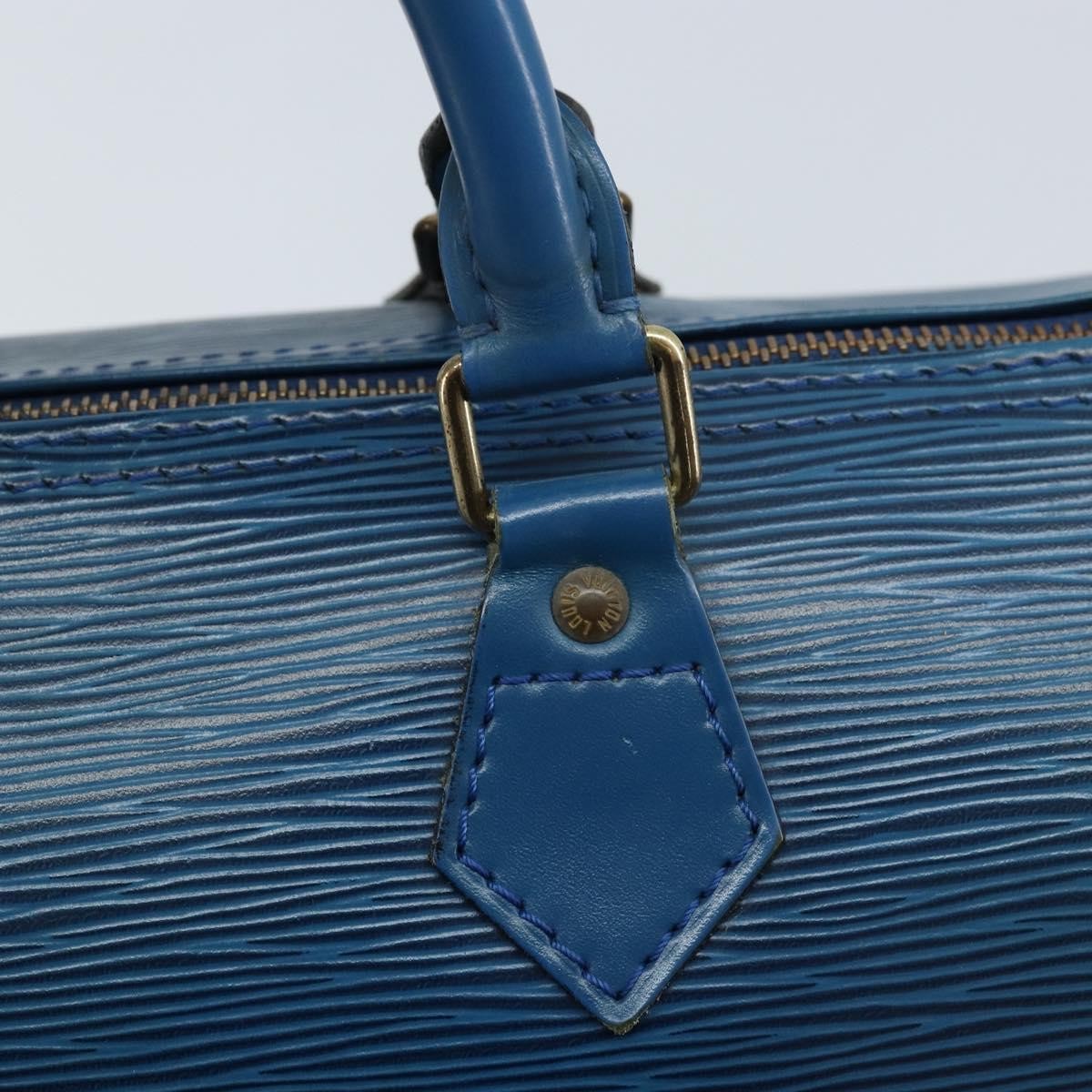 Louis Vuitton Speedy Handbag Epi Leather, BLUE, LEATHER, Handbag