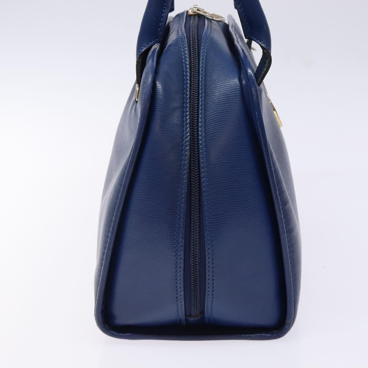 Celine Circle Logo Handbag Leather, BLUE, LEATHER, Handbag