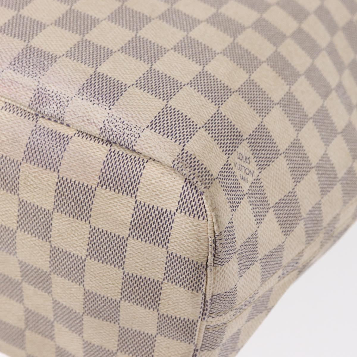 Louis Vuitton Neverfull Tote Damier, WHITE, CANVAS, Tote bag