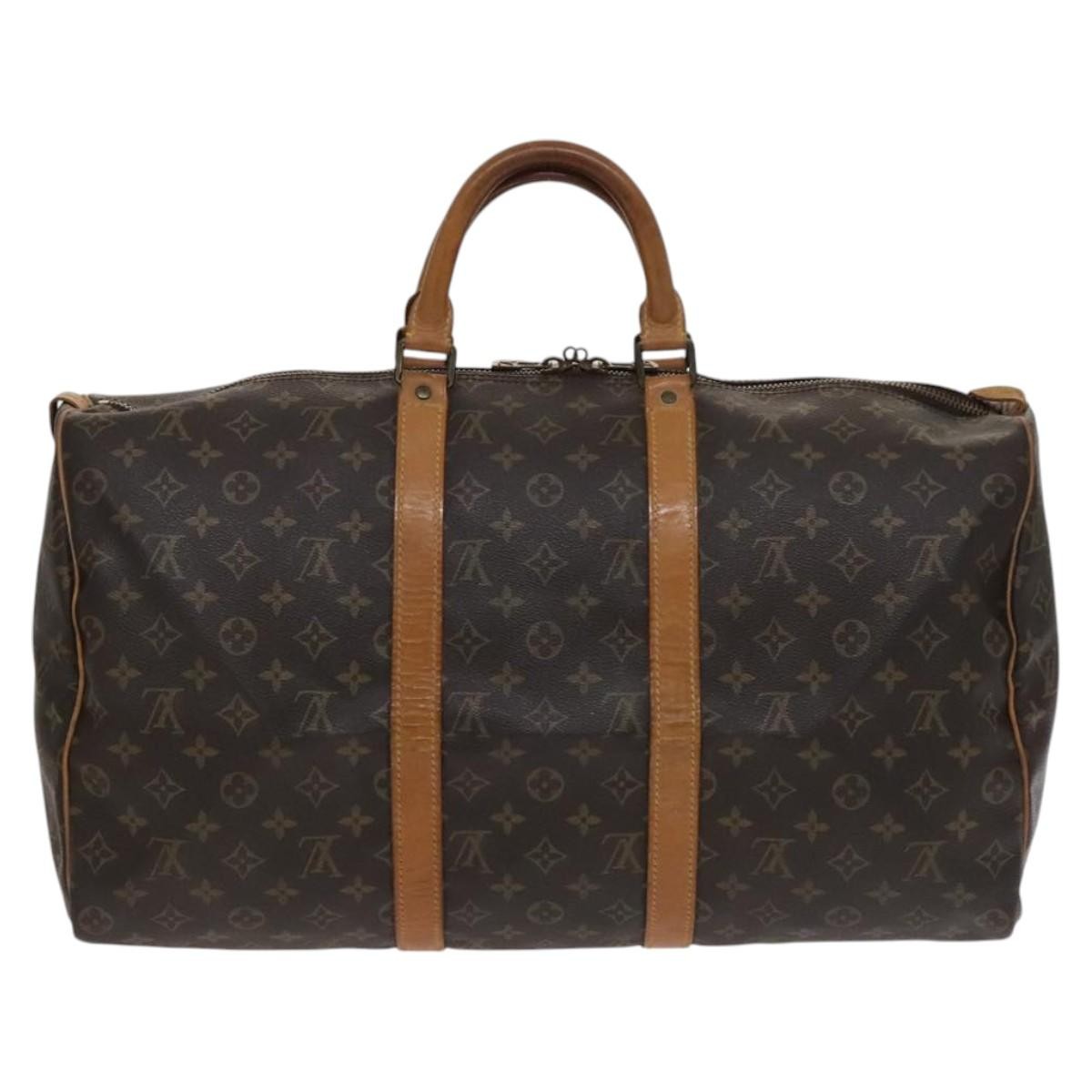 Louis Vuitton Keepall Bag Monogram Canvas, BROWN, CANVAS, Travel bag