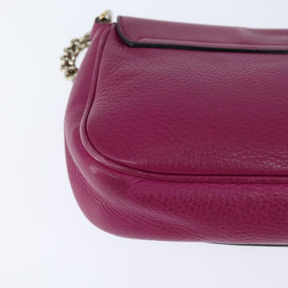 Gucci Soho Chain Crossbody Bag Leather, PINK, LEATHER, Shoulder bag
