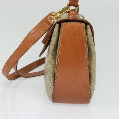 Celine Vintage Convertible Top Handle Bag Macadam Coated Canvas, BEIGE, CANVAS, Handbag