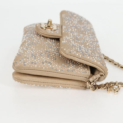 Chanel Mineral Nights Shoulder Bag Strass Embellished Leather, GOLD, LEATHER, Shoulder bag