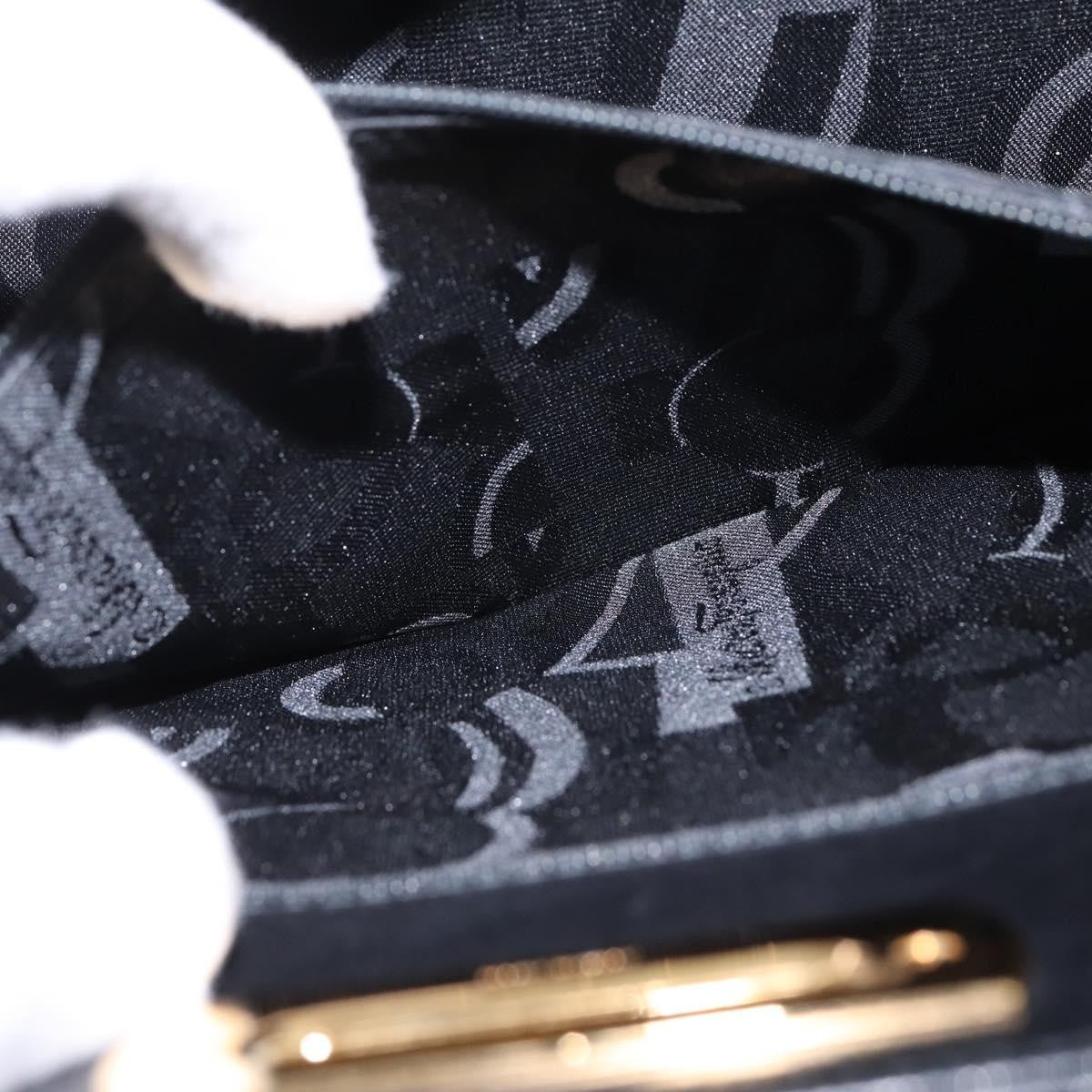 Salvatore Ferragamo Vintage Gancini Chain Shoulder Bag Leather, BLACK, LEATHER, Shoulder bag