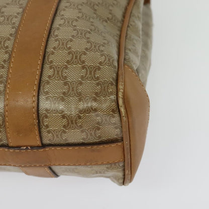 Celine Vintage Macadam Handbag Canvas, BEIGE, CANVAS, Handbag