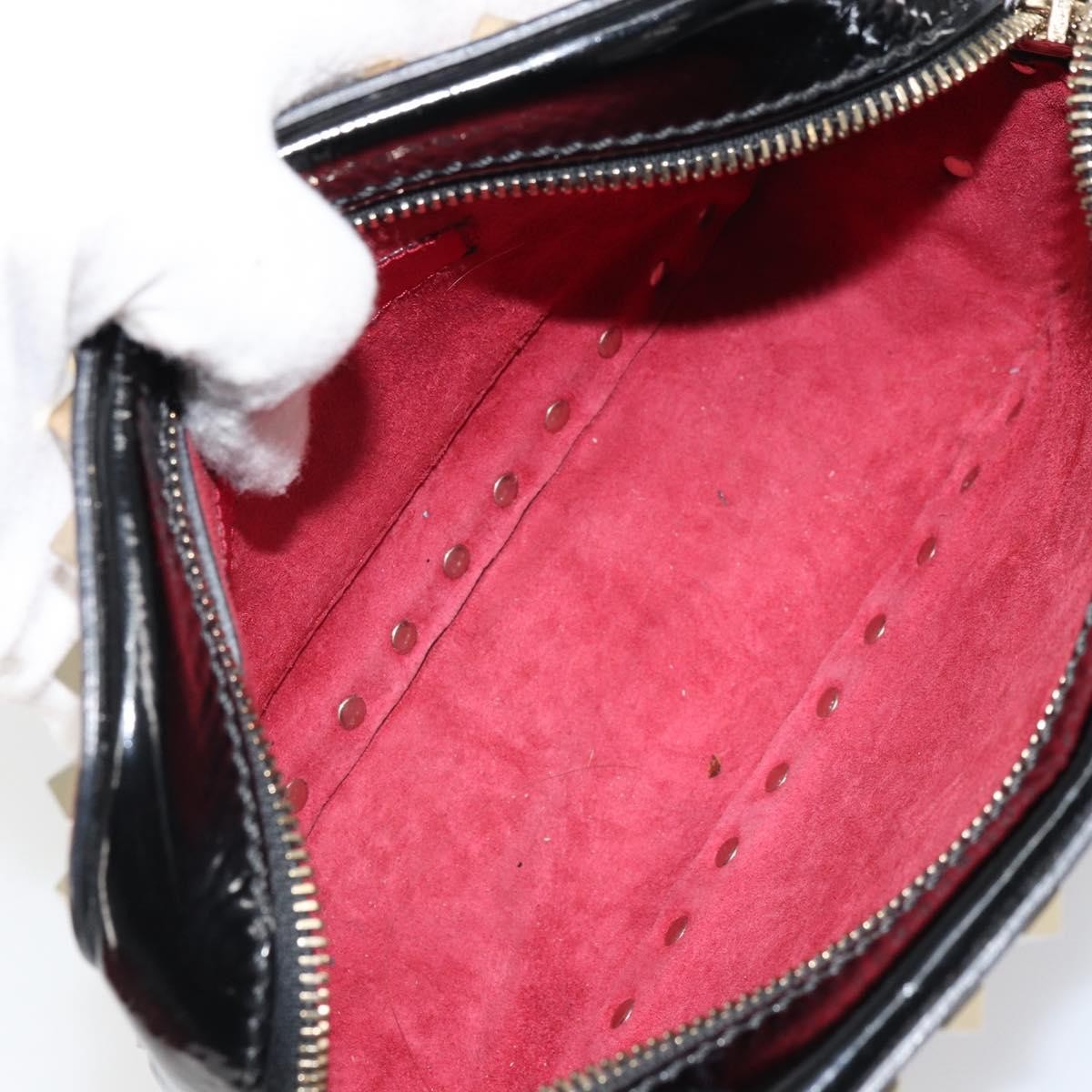 Valentino Garavani Rockstud Chain Camera Crossbody Bag Patent leather, RED, PATENT_LEATHER, Clutche & pouche