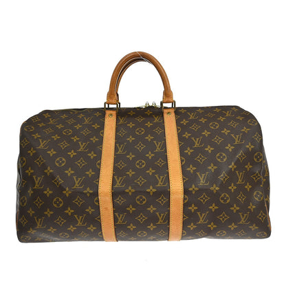 Louis Vuitton Keepall Bag Monogram Canvas, BROWN, CANVAS, Travel bag