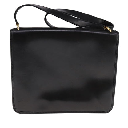 Christian Dior Vintage Shoulder Bag Leather, BLACK, LEATHER, Shoulder bag