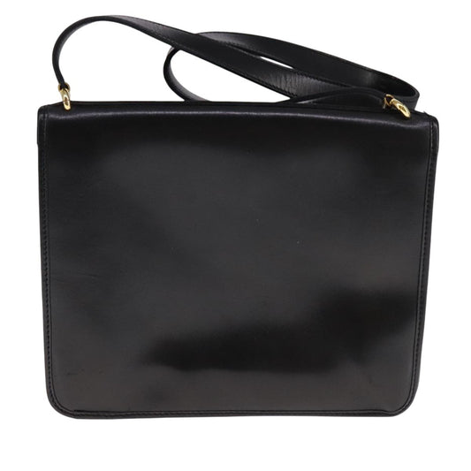 Christian Dior Vintage Shoulder Bag Leather, BLACK, LEATHER, Shoulder bag