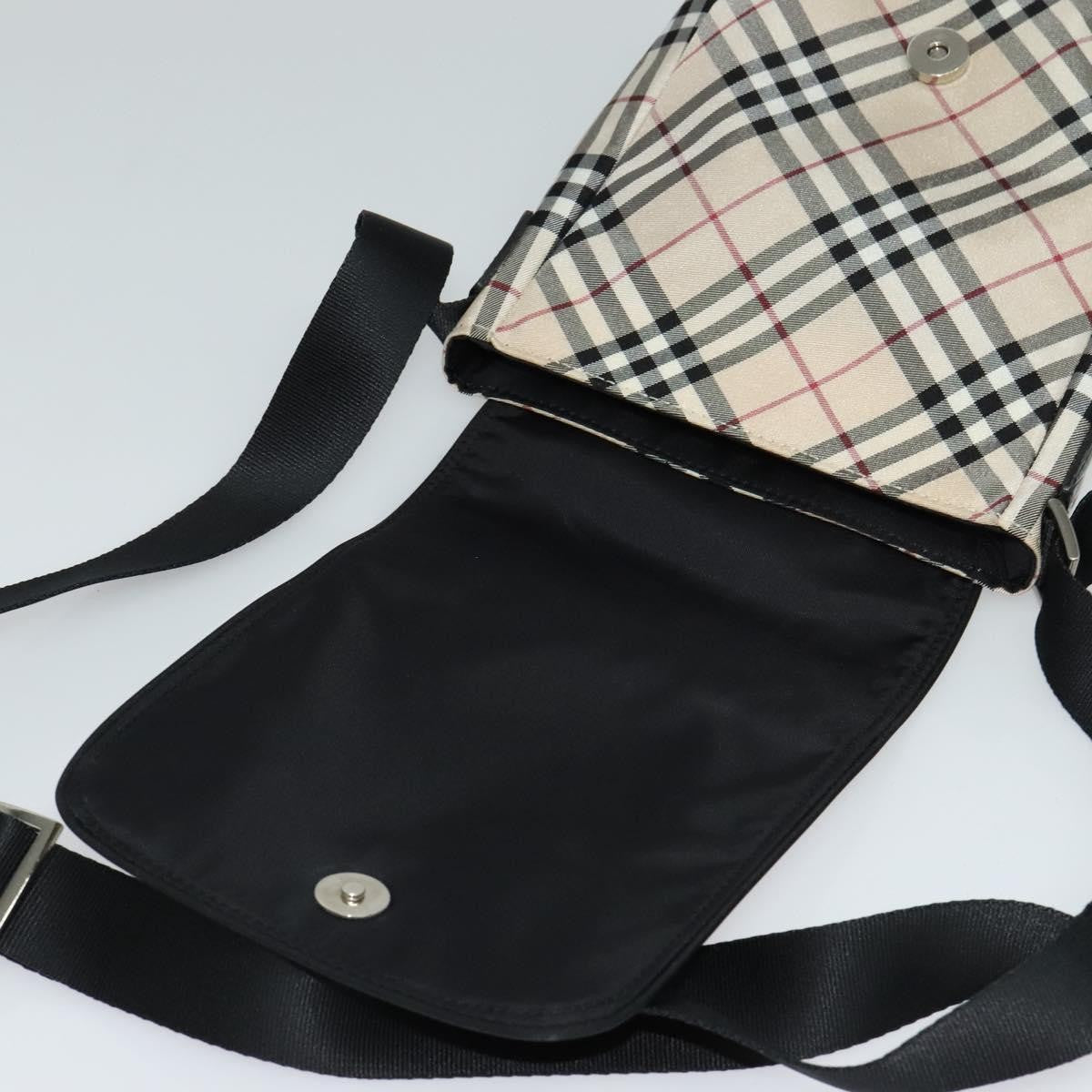 Burberry Nova Check Blue Label Nylon, Beige, Nylon, Shoulder Bag