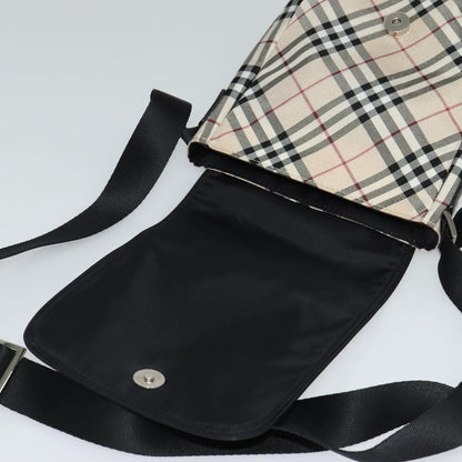 Burberry Nova Check Blue Label Nylon, Beige, Nylon, Shoulder Bag