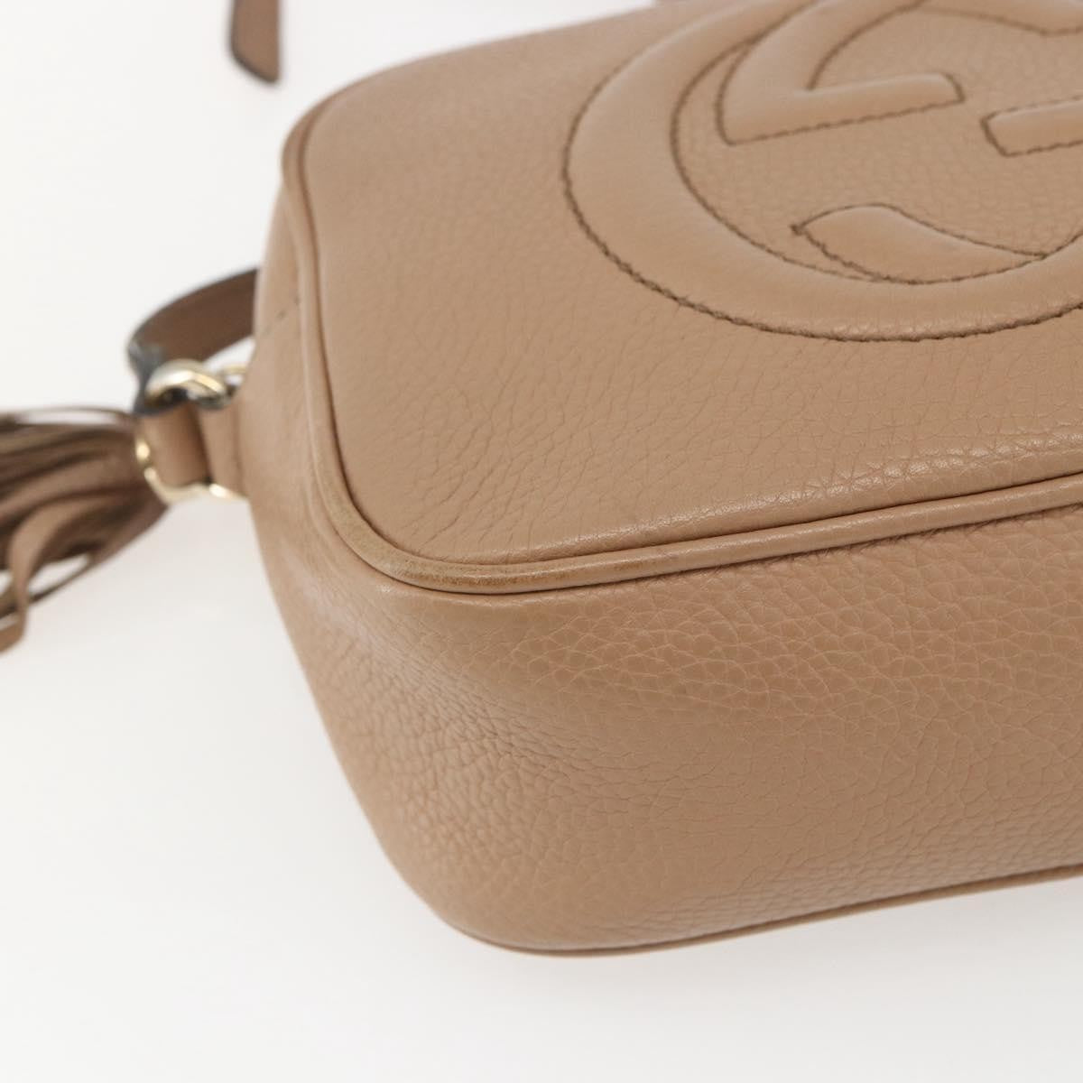 Gucci Soho Disco Crossbody Bag Leather, BEIGE, LEATHER, Shoulder bag