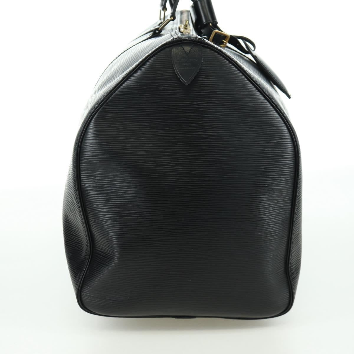 Louis Vuitton Keepall Bag Epi Leather, BLACK, LEATHER, Travel bag