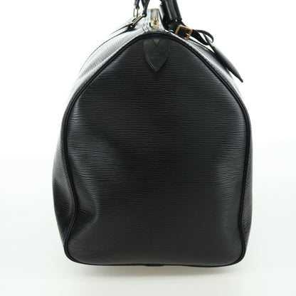Louis Vuitton Keepall Bag Epi Leather, BLACK, LEATHER, Travel bag