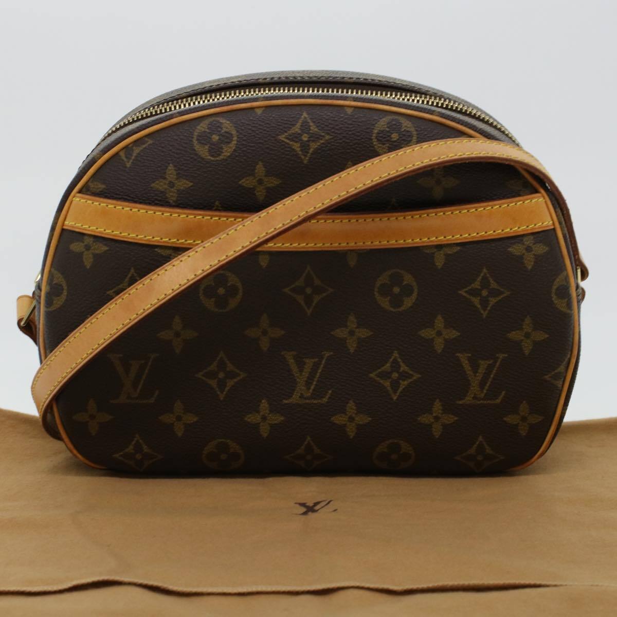 Louis Vuitton Blois Handbag Monogram Canvas, BROWN, CANVAS, Handbag