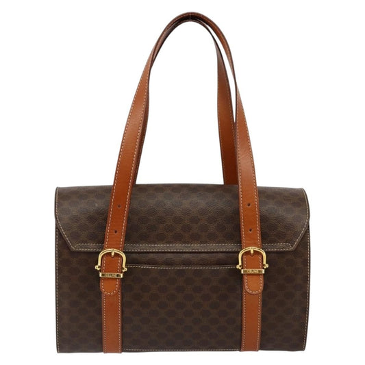 Celine Vintage Macadam Handbag Macadam, BROWN, CANVAS, Handbag