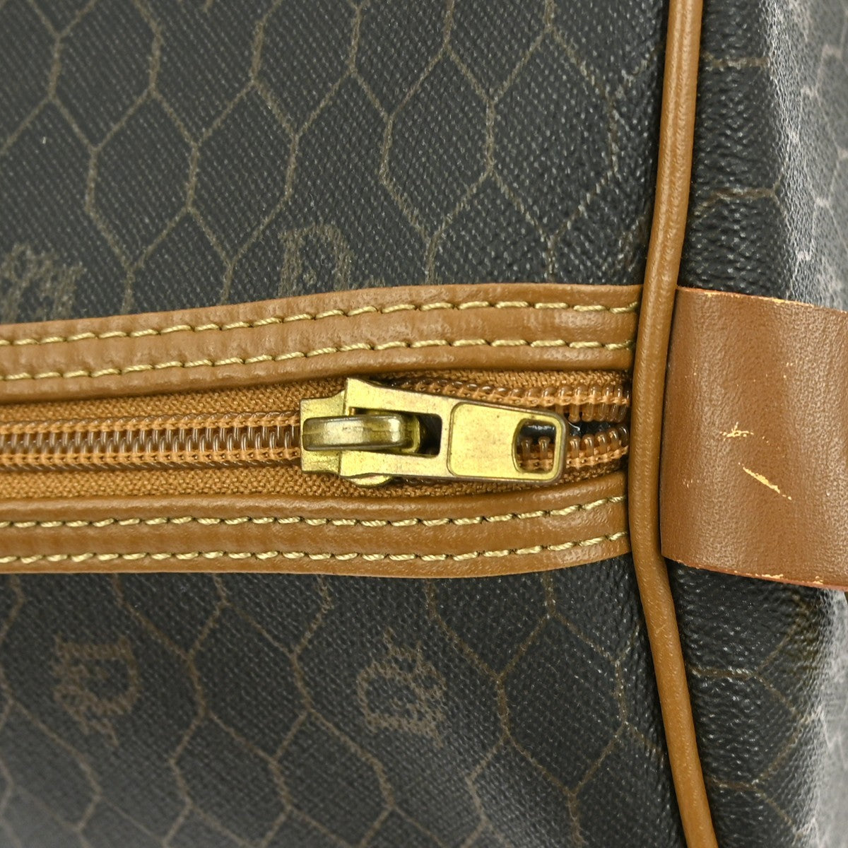Christian Dior Vintage Honeycomb Boston bag Canvas and Leather, BLACK, PVC, Travel bag