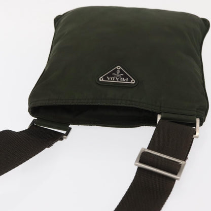 Prada Flat Messenger Bag Tessuto, KHAKI, NYLON, Shoulder bag