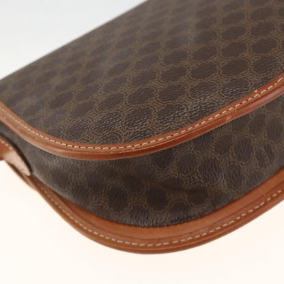 Celine Vintage Macadam Shoulder Bag Canvas and Leather, Brown, Canvas, Shoulder Bag