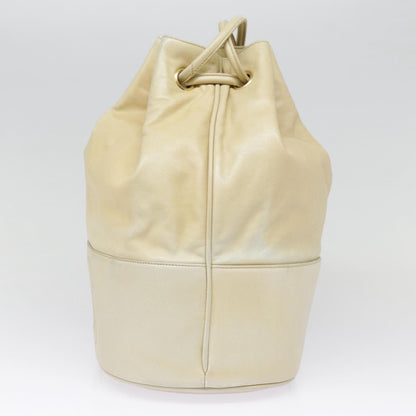 Chanel Vintage CC Drawstring Bucket Bag Lambskin, BEIGE, LEATHER, Shoulder bag