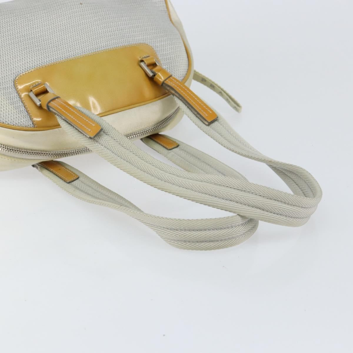 Prada Vintage Zip Handbag Tessuto, Silver, Nylon, Handbag
