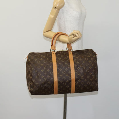 Louis Vuitton Keepall Bag Monogram Canvas, BROWN, CANVAS, Travel bag