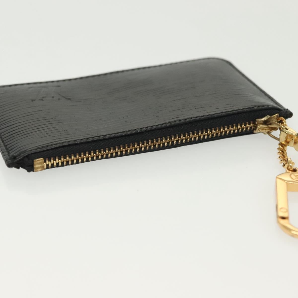 Louis Vuitton Pochette Clés Epi, BLACK, LEATHER, Wallets