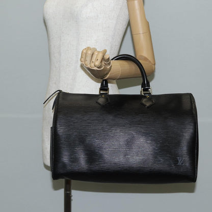 Louis Vuitton Speedy Handbag Epi Leather, BLACK, LEATHER, Handbag