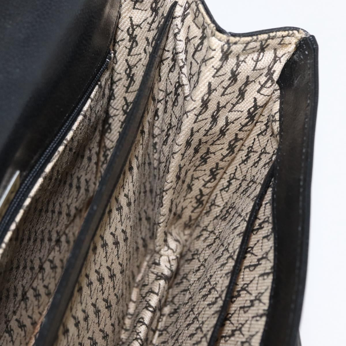 Saint Laurent Vintage Shoulder Bag Leather, BLACK, LEATHER, Shoulder bag