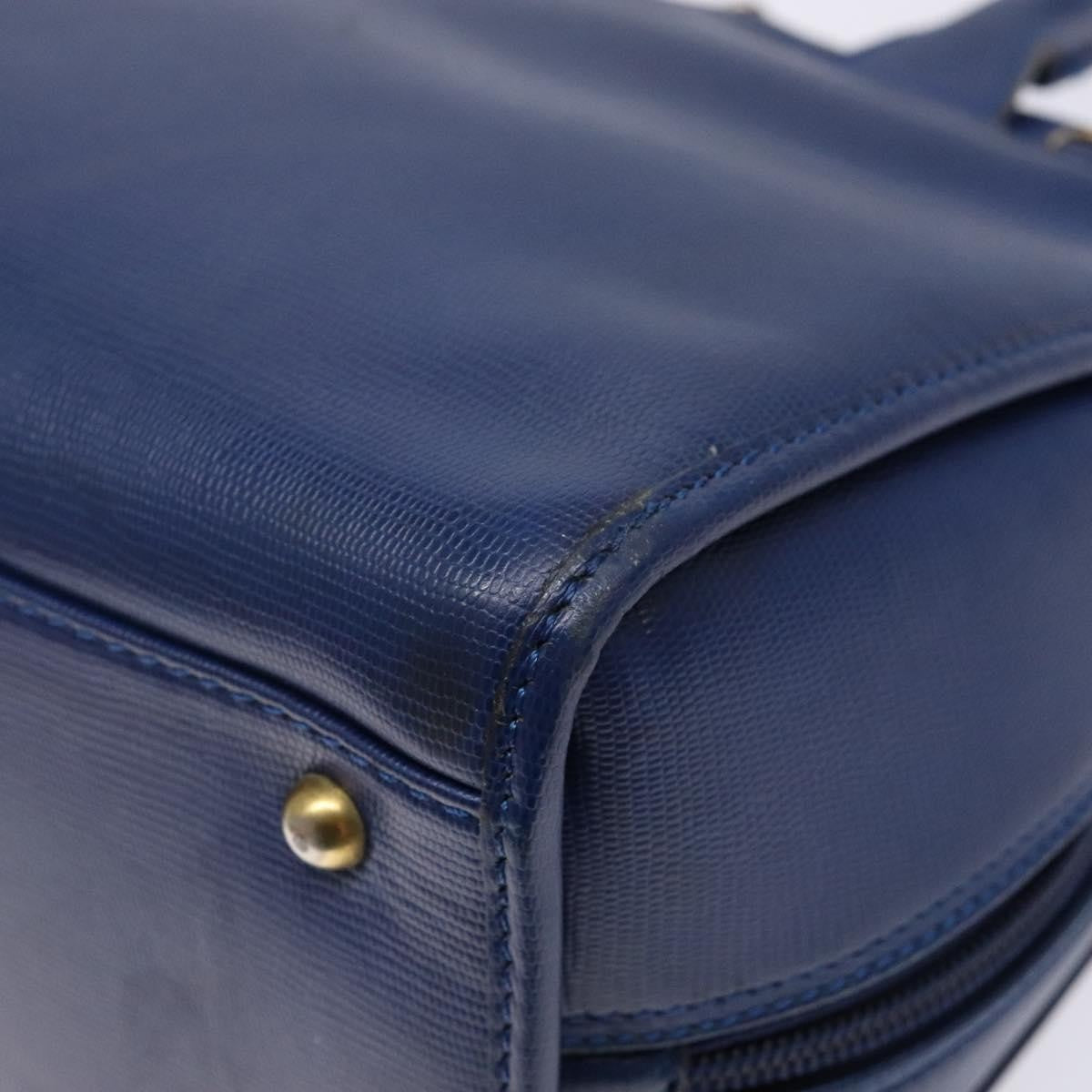 Celine Circle Logo Handbag Leather, BLUE, LEATHER, Handbag