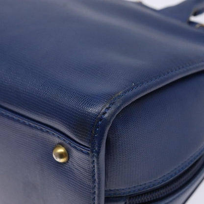 Celine Circle Logo Handbag Leather, BLUE, LEATHER, Handbag