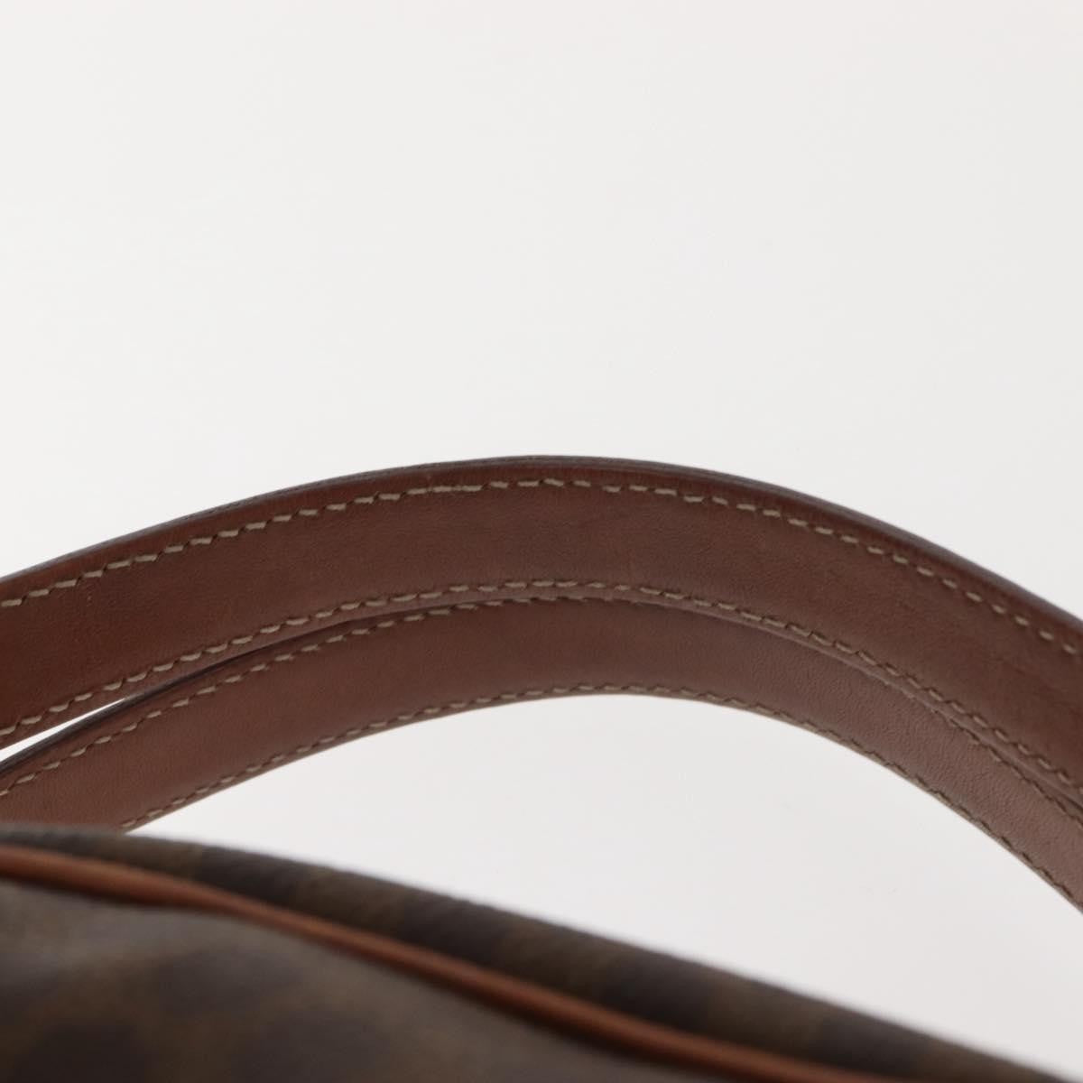 Celine Vintage Macadam Handbag Canvas and Leather, BROWN, CANVAS, Handbag