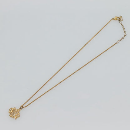 Christian Dior Logo Pendant Necklace Metal, GOLD, METAL, Necklace