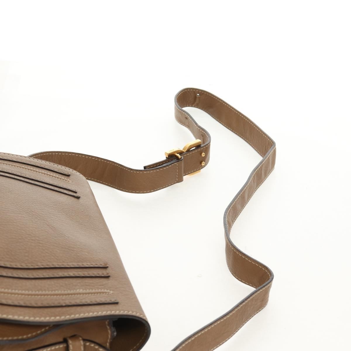 Chloe Marcie Saddle Bag Leather, BEIGE, LEATHER, Shoulder bag