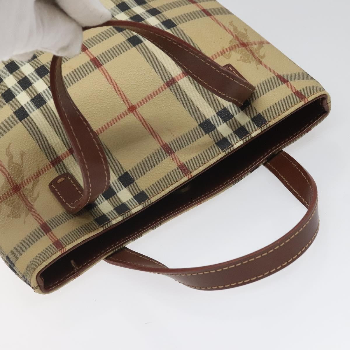 Burberry Top Handle Tote Haymarket Coated Canvas, BEIGE, CANVAS, Handbag