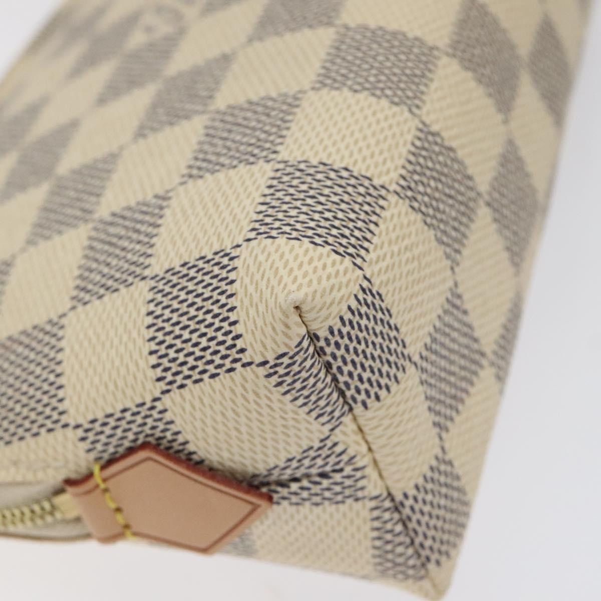 Louis Vuitton Cosmetic Pouch Damier, WHITE, CANVAS, Toiletry Case