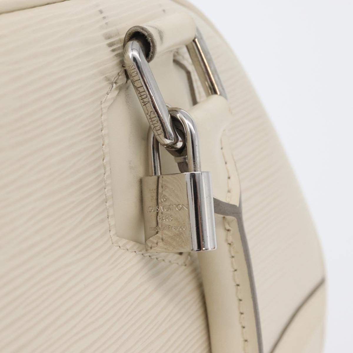 Louis Vuitton Montaigne Bowling Bag Epi Leather, WHITE, LEATHER, Handbag