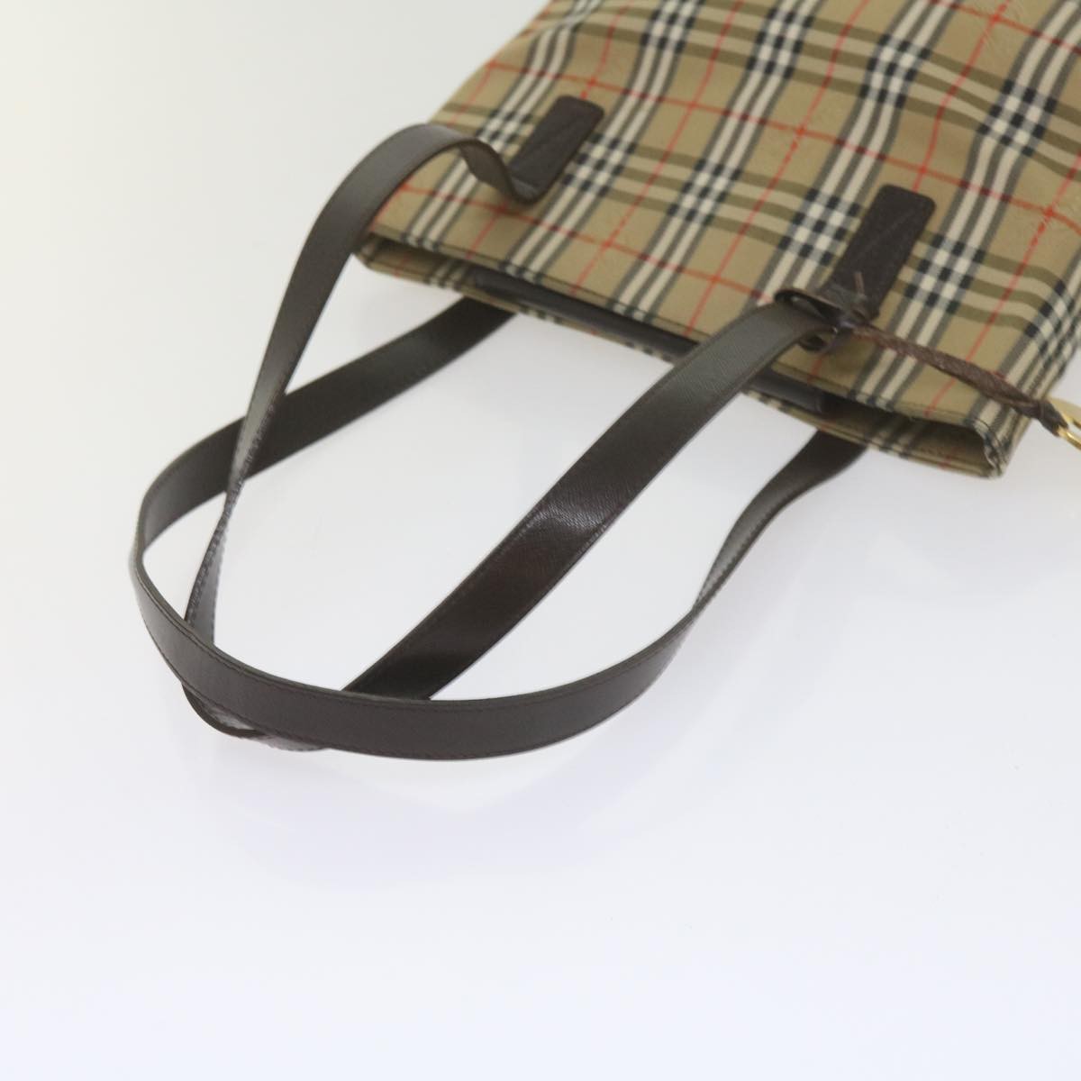 Burberry Nova Check Tote Leather, BEIGE, CANVAS, Tote bag