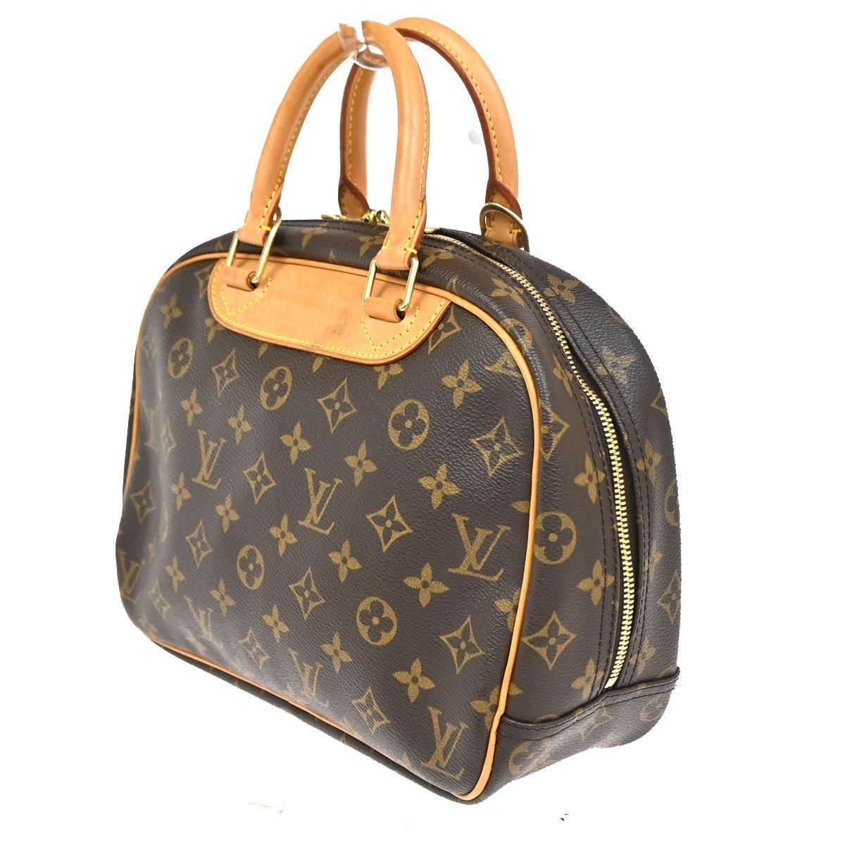 Louis Vuitton Trouville Handbag Monogram Canvas, Brown, Leather, Handbag