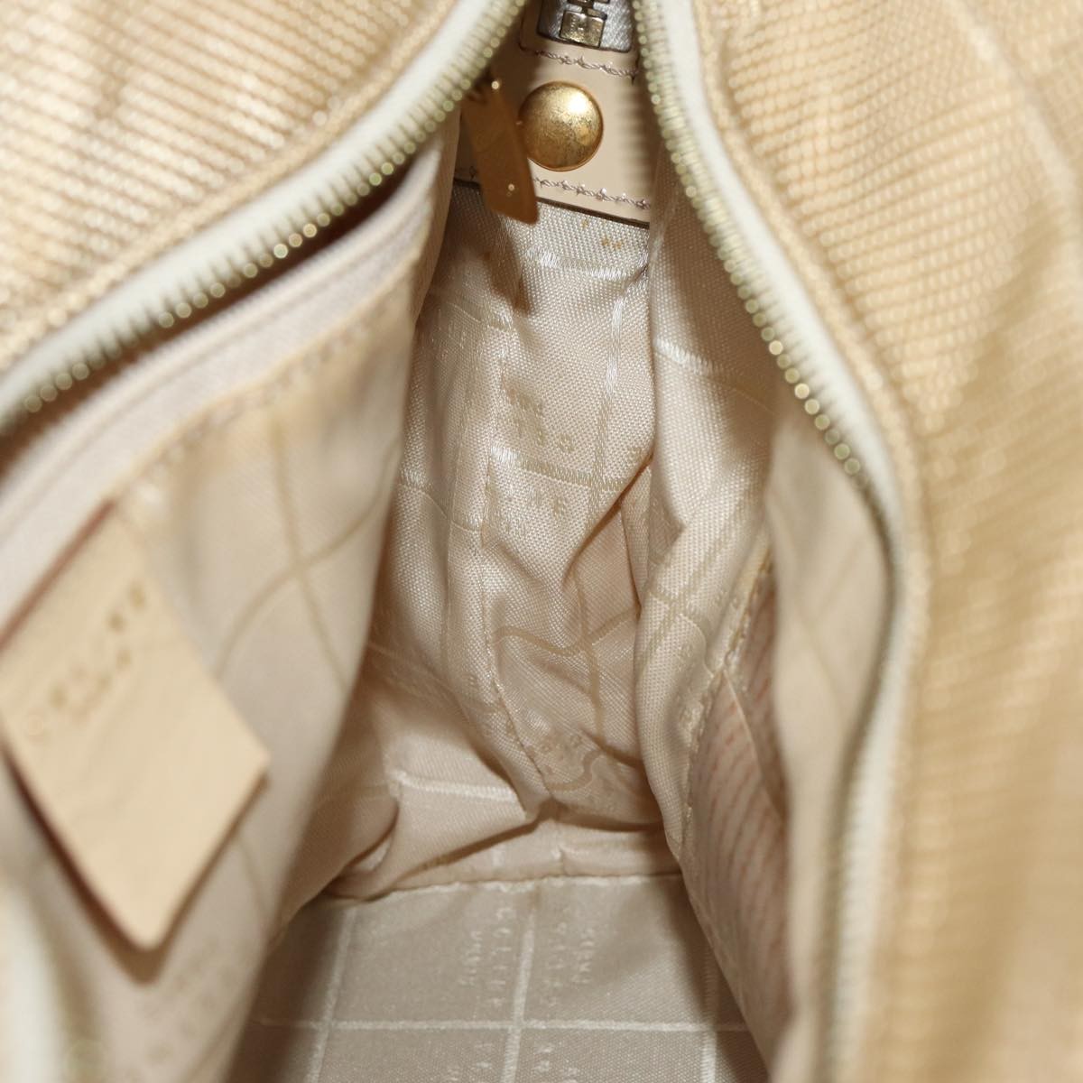 Celine Shoulder Bag Canvas, BEIGE, CANVAS, Shoulder bag